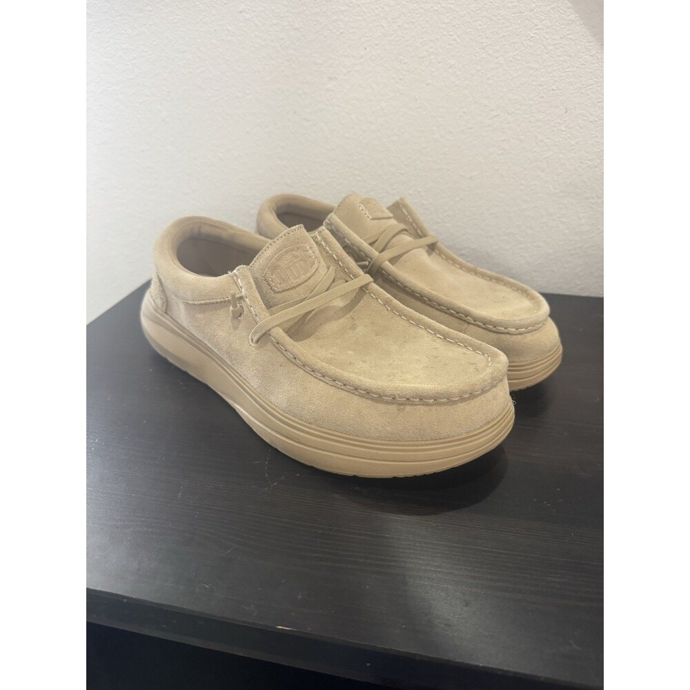 Hey Dude Men's Wally COMF Suede Shoes, Tan, Size M10